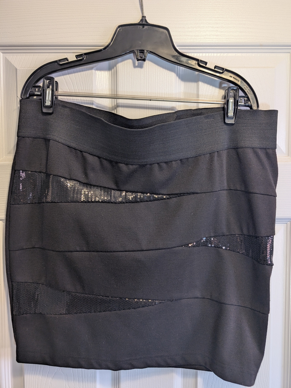 torrid Black Sequin Inset Bandage Mini Skirt